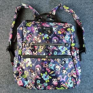 Tokidoki X Koi Womens Backpack Kawaii Wide Zip Top Faux Leather Animated Cute